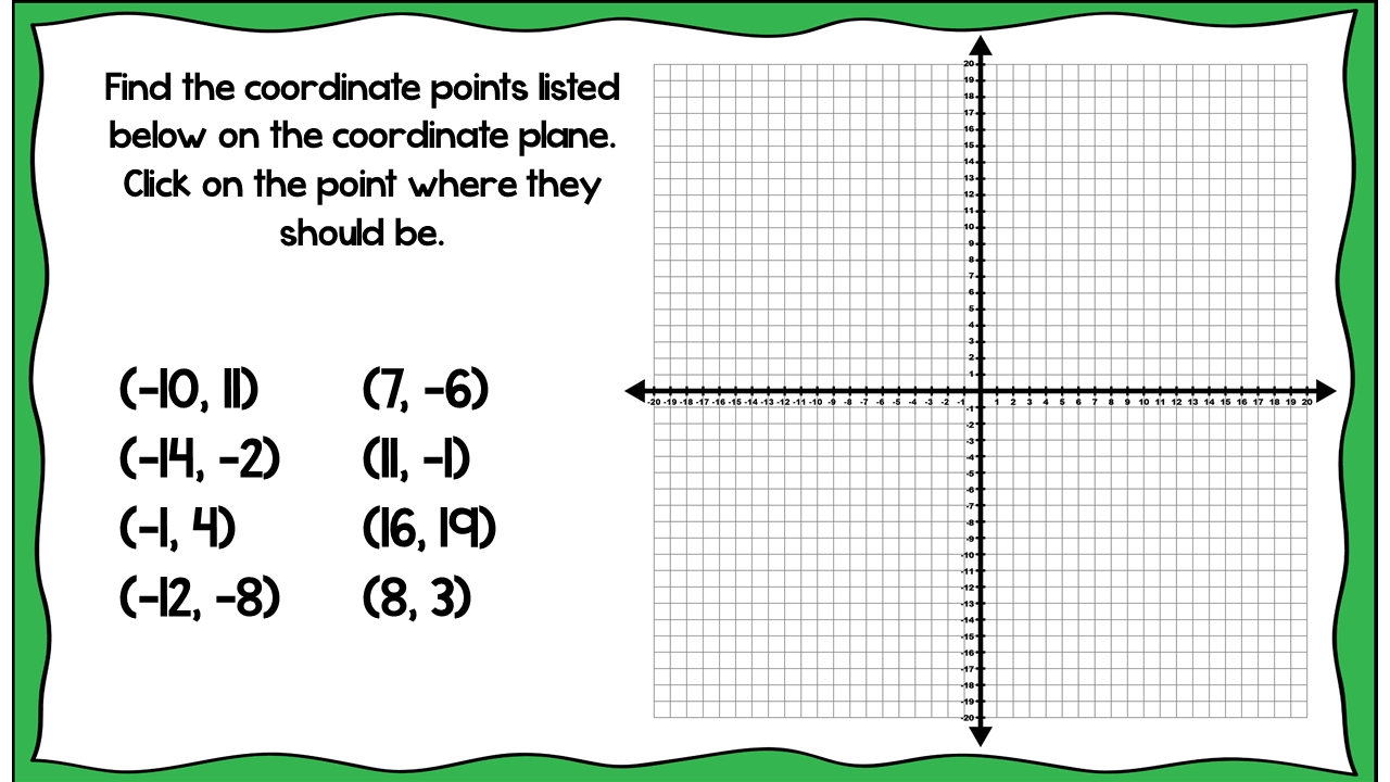 Plotting Points On The Coordinate Plane Worksheet By Mix And Match Math