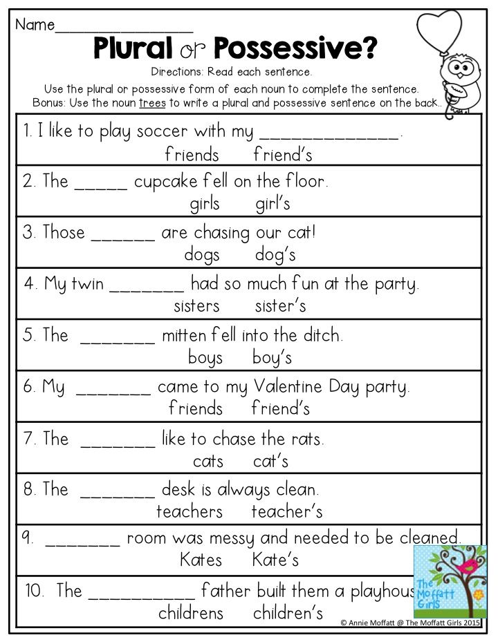 Plural Or Possessive Use The Plural Or Possessive Form Of Each Noun To