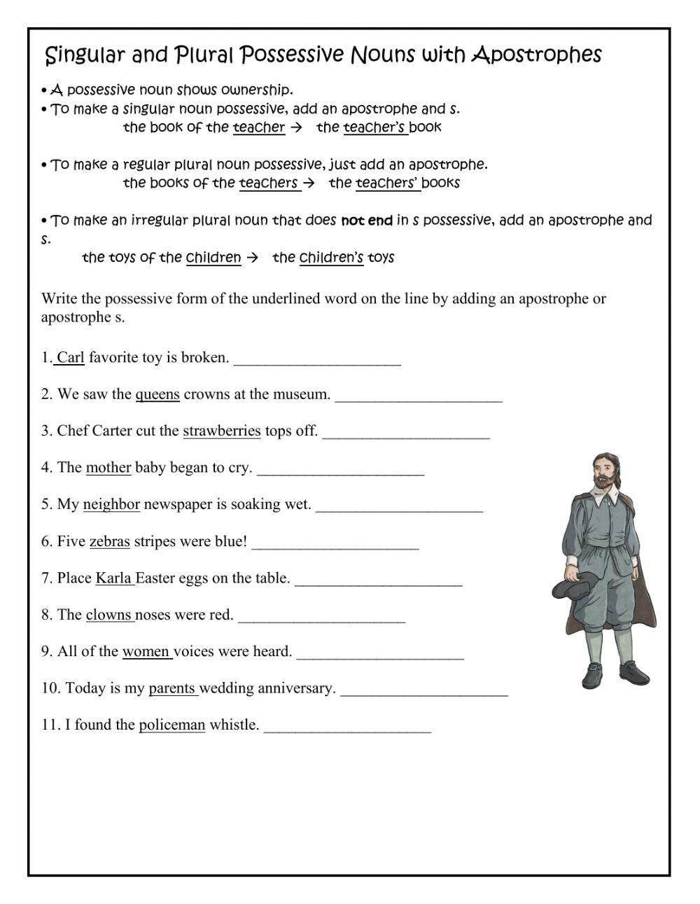 Plural Possessive Nouns Worksheets Pdf