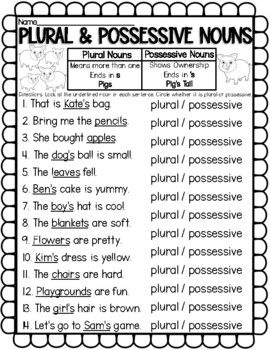 6 Ways to Master Plural Possessive Nouns Worksheets