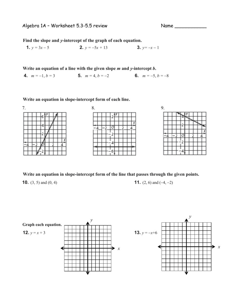 Point Slope Form Worksheet With Answers Db Excel Com