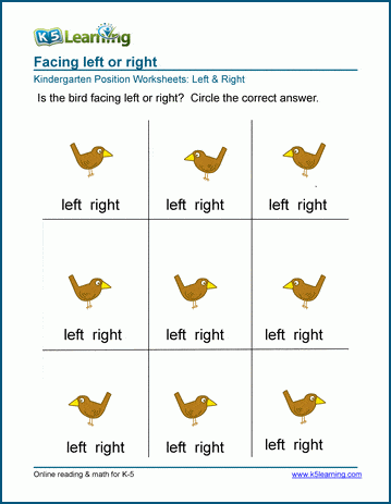 Position Words Worksheet for Kindergarten Fun Learning