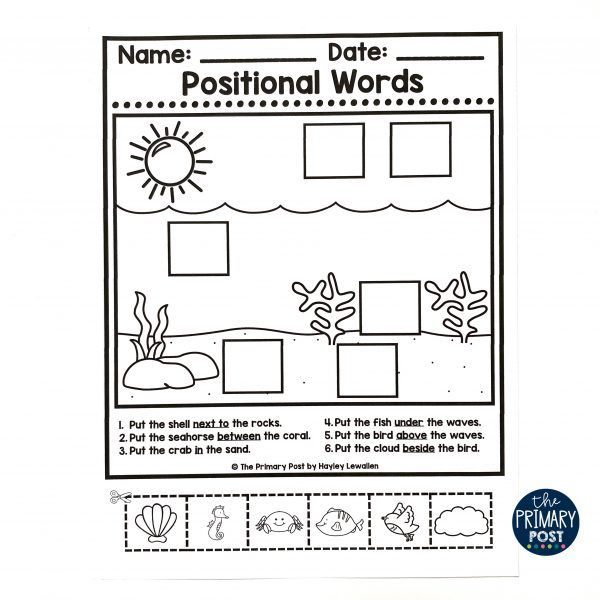 Positional Words Worksheets for Kids to Master Direction