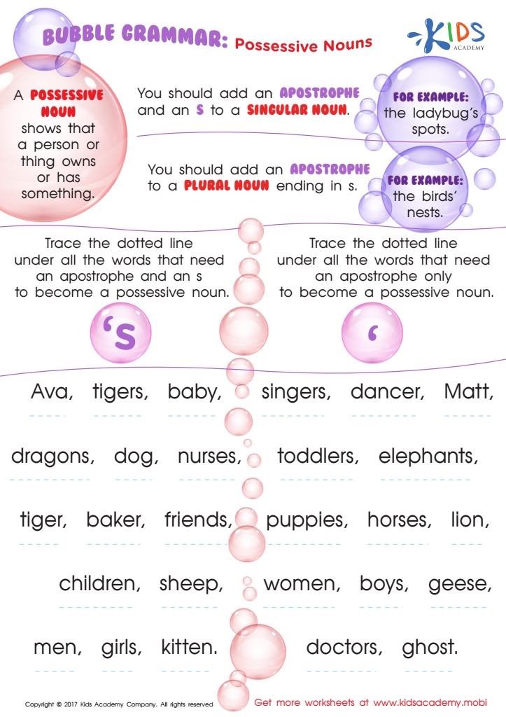 Possessive Nouns Worksheet For Grade 3 Pdf Free Printable Pdf For Kids