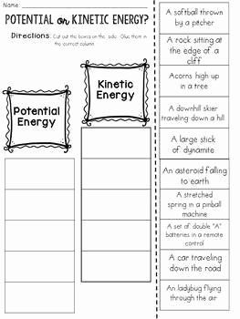 Potential Energy Worksheet Pdf