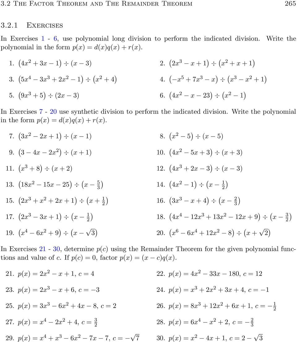 Mastering Synthetic Division with Practice Worksheets