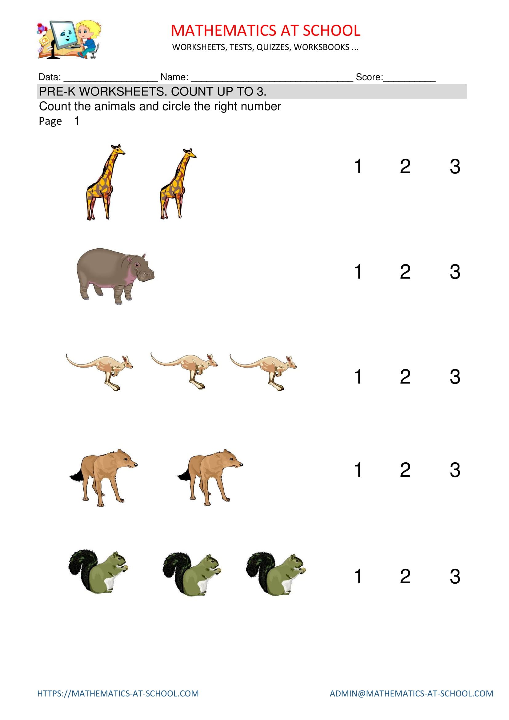 Pre K Counting Worksheets for Fun Learning Activities