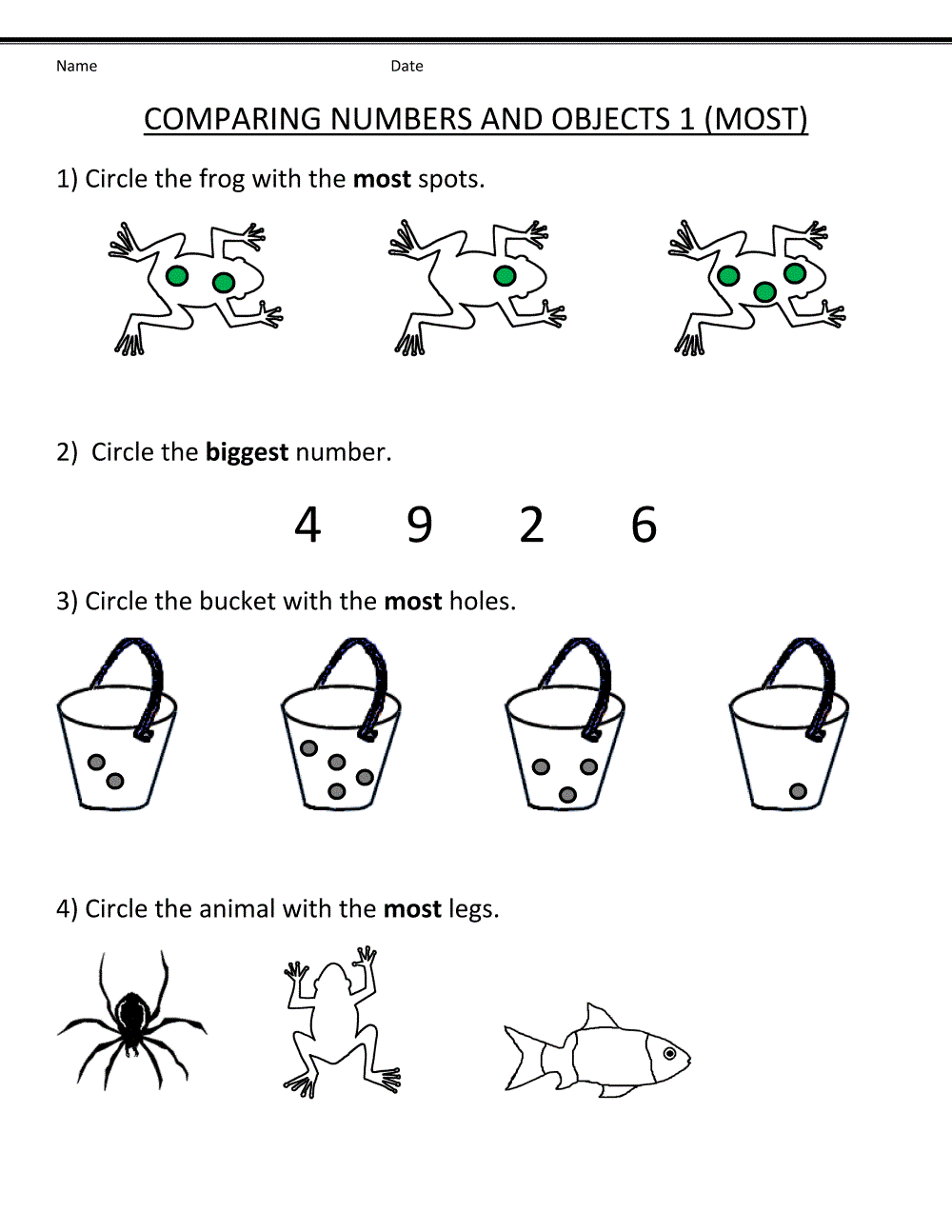 Pre K Numbers Worksheets