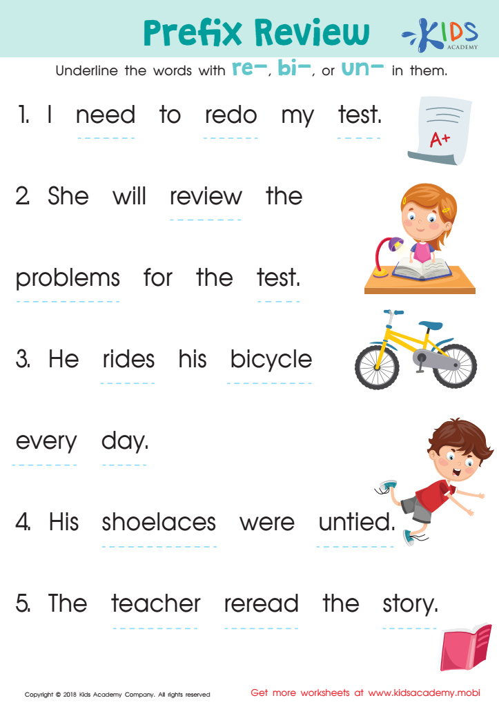 Prefix Re Worksheets Pdf