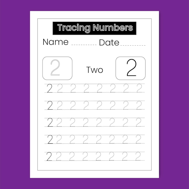 Premium Vector Number Tracing Worksheet For Kids