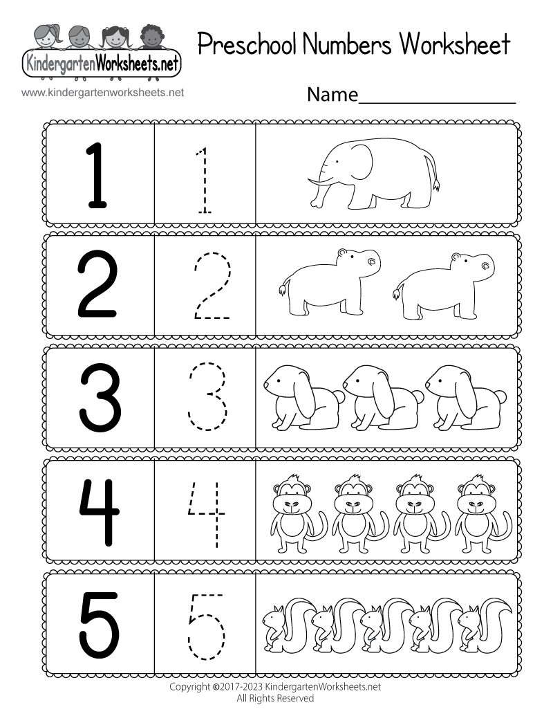 Preschool Numbers Worksheet Free Printable Digital Pdf