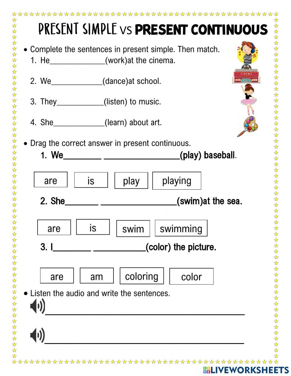 Present To Be Worksheet