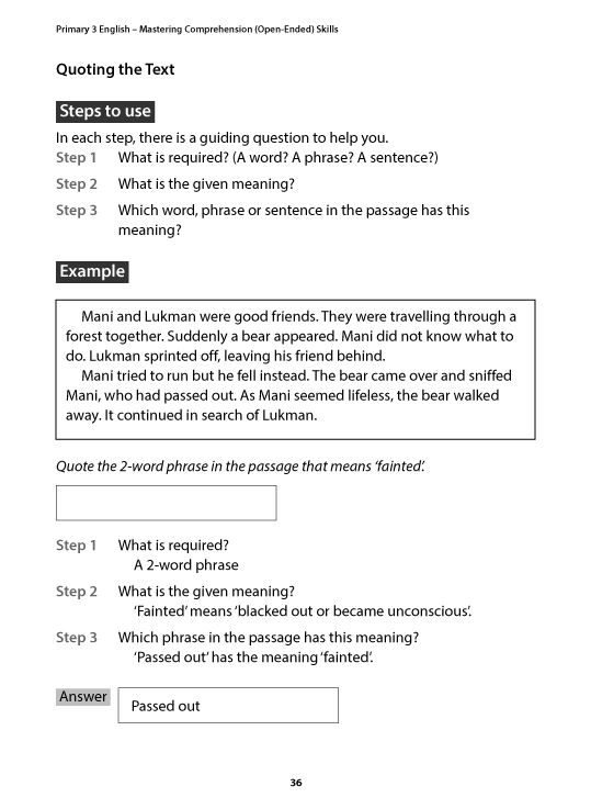 Primary 3 English Mastering Comprehension Open Ended Skills Cpd