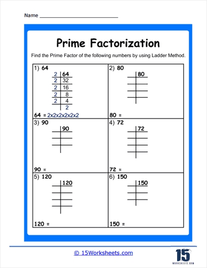 Prime Factorization Worksheet Grade 6