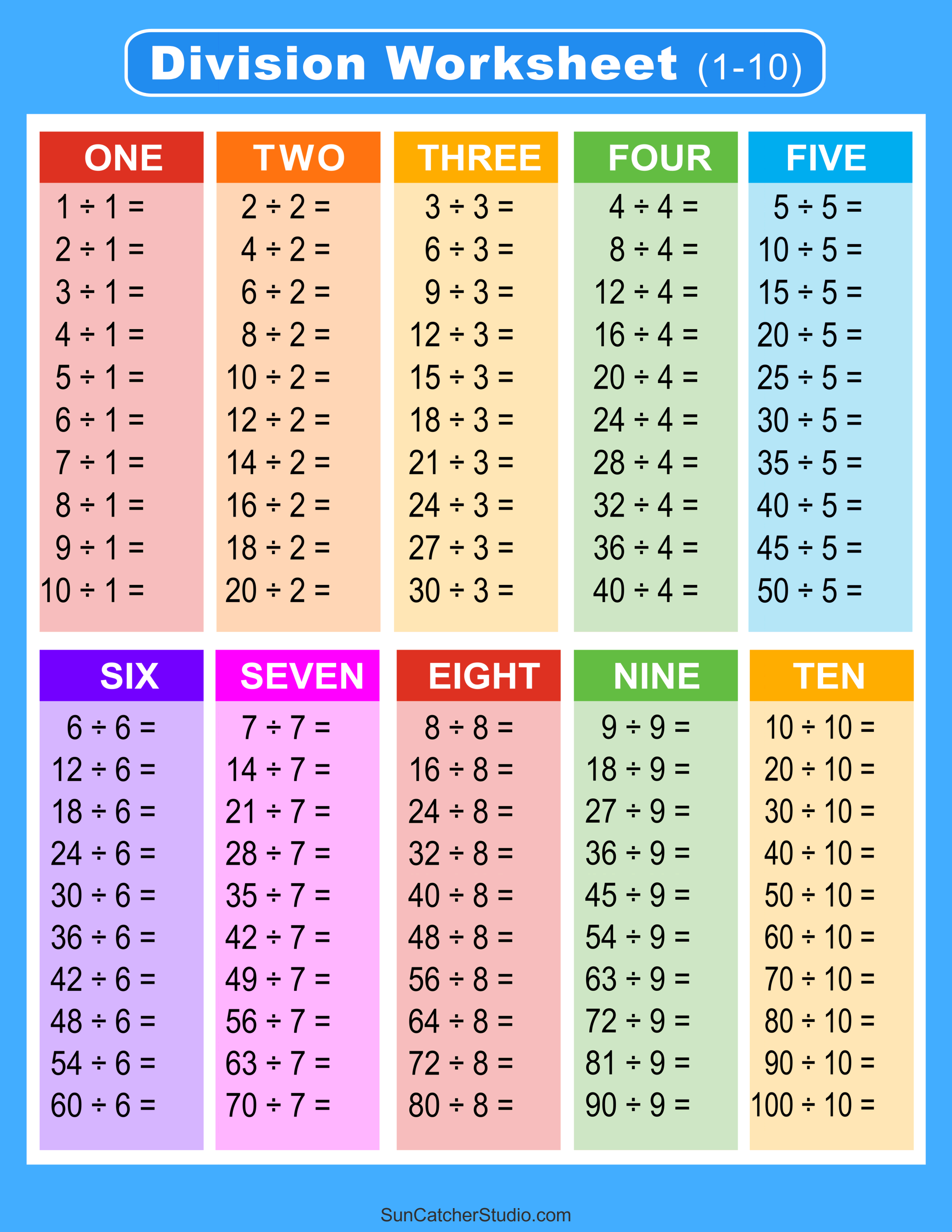 Printable 5 Nbt B 6 Division Worksheets Education Com