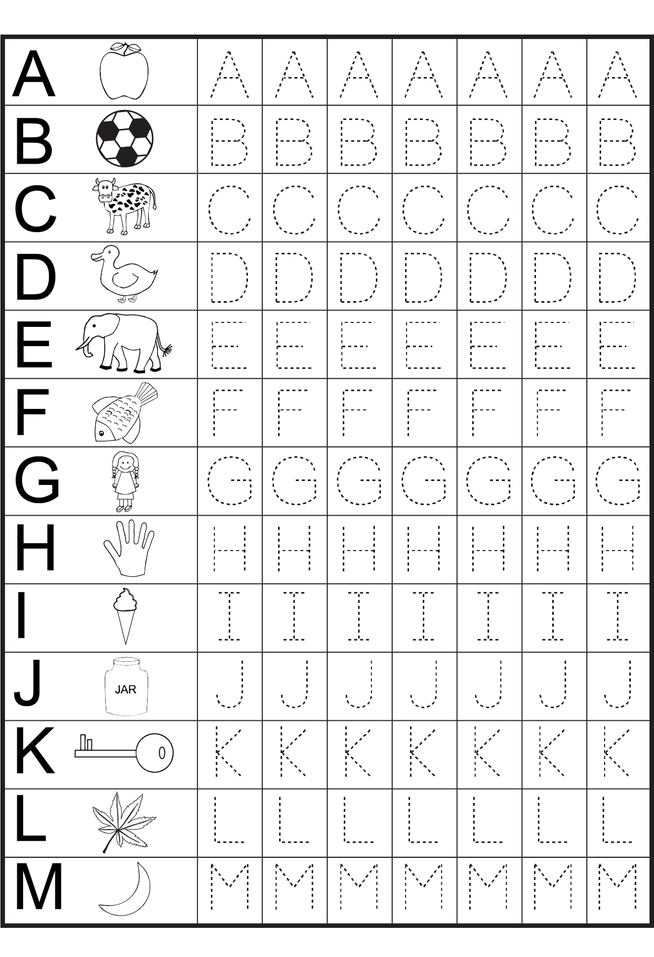 Printable Alphabet Trace Worksheets