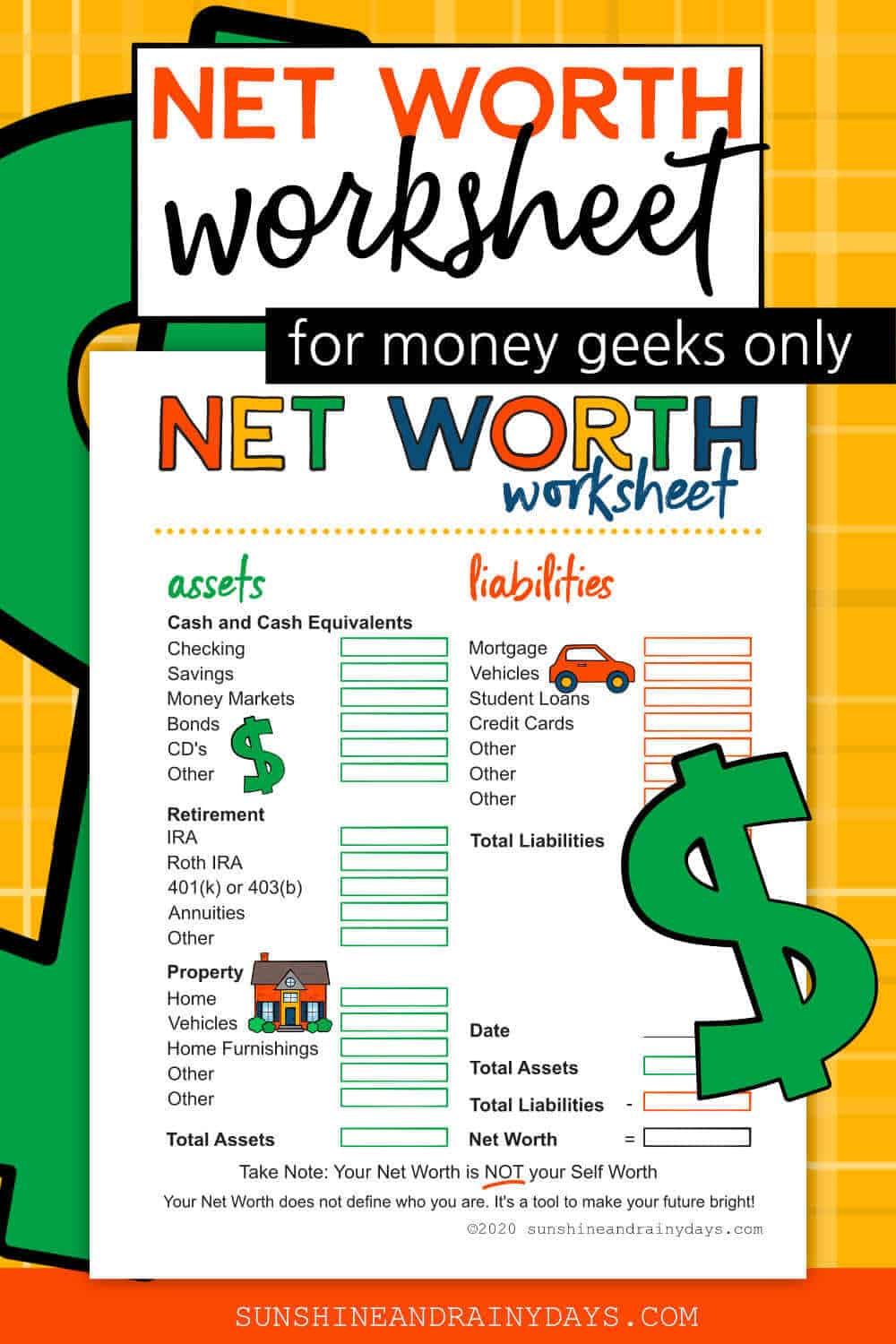 Printable And Digital Net Worth Worksheet To Make Sense Of Your Finance