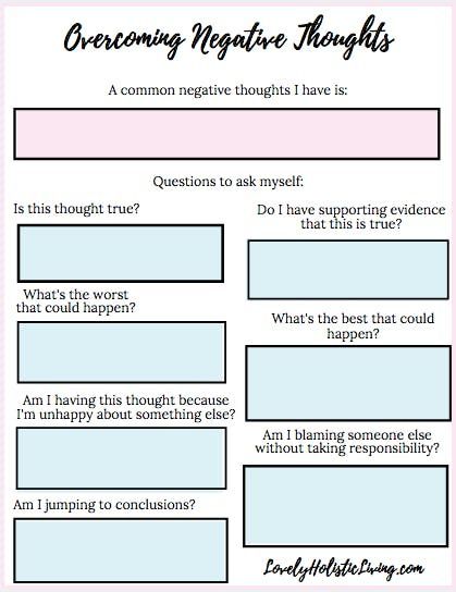 Challenge Negative Thoughts with This Free Printable Worksheet