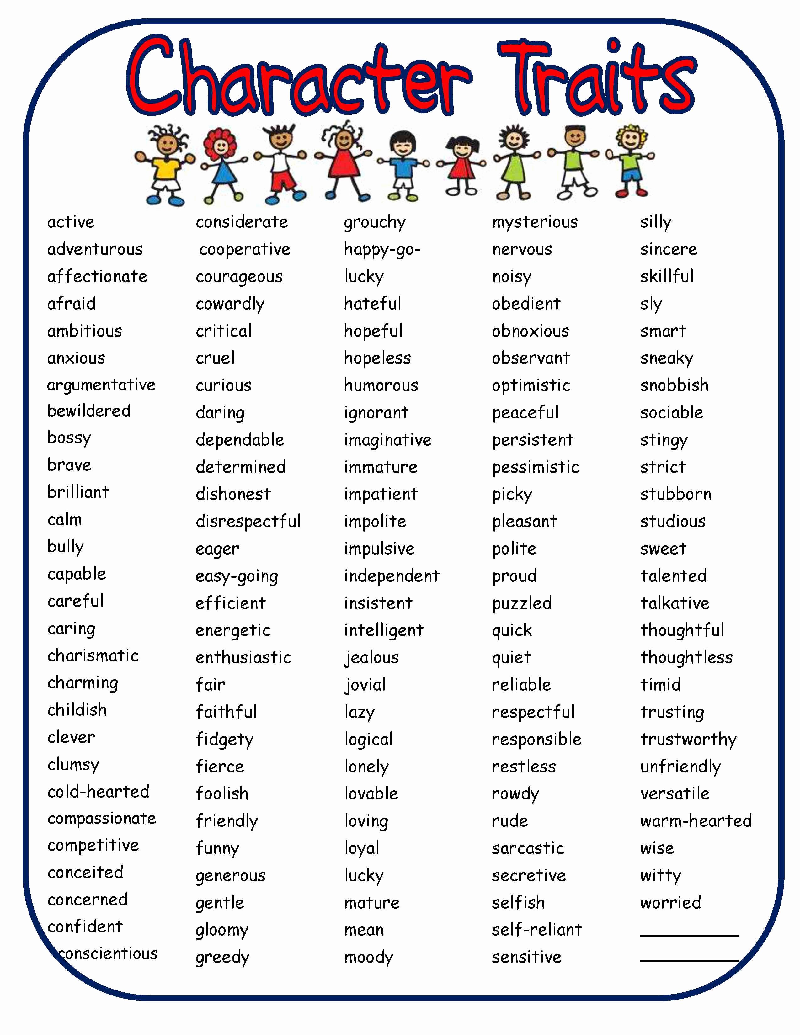 6 Ways to Teach Character Traits with Printable Worksheets