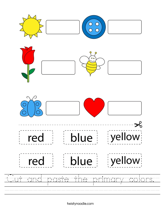 Printable Color Cut And Paste Worksheets For Kindergarten