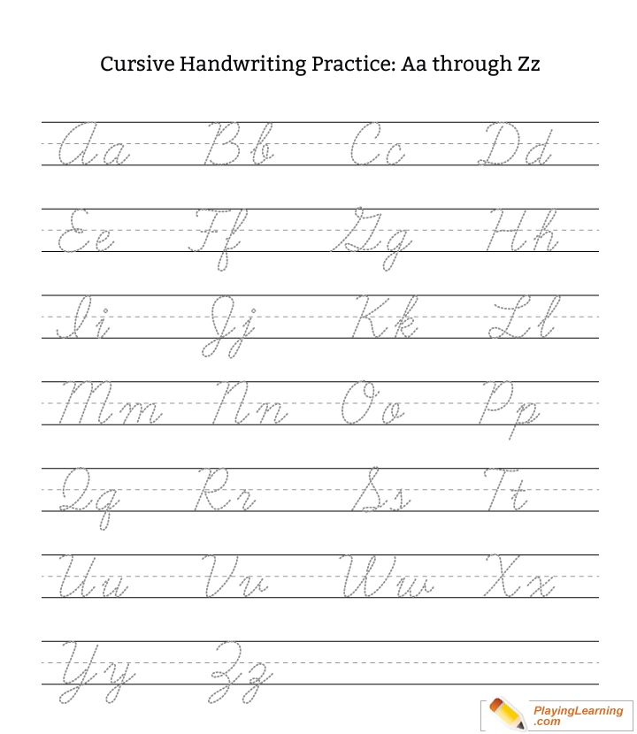 Printable Cursive Alphabet Worksheets for Kids