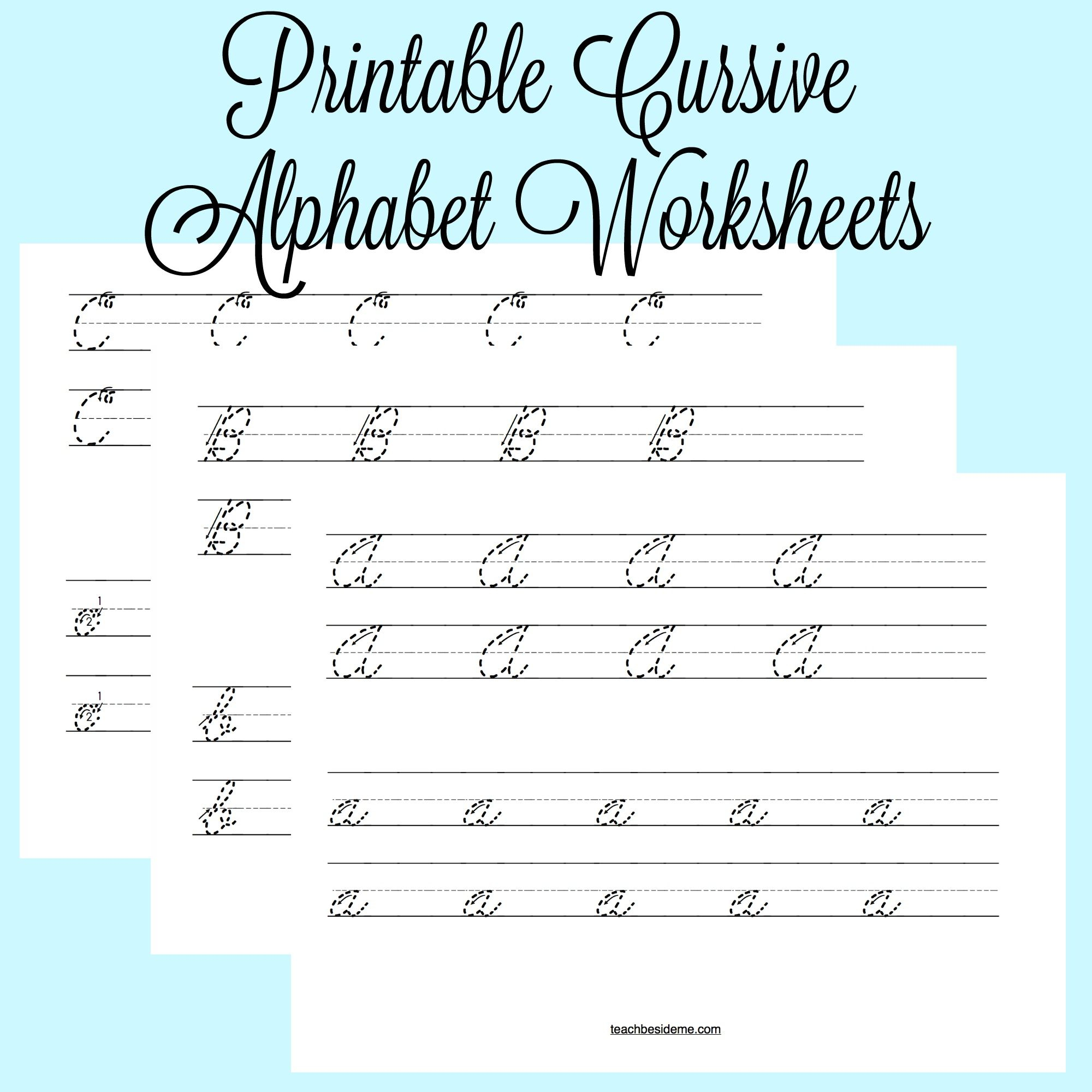 Printable Cursive Practice Sheets