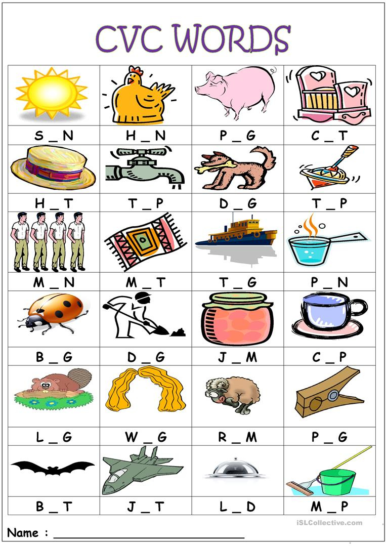 7 Fun Printable CVC Words Worksheets for Kids