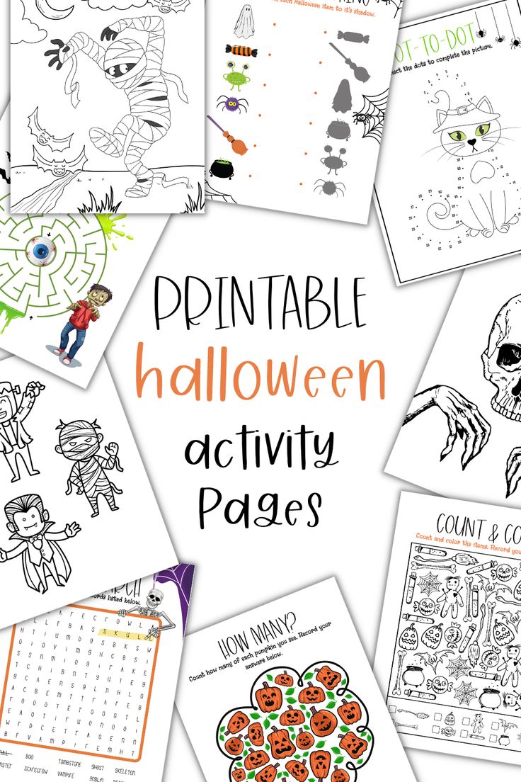 Printable Halloween Activity Pages For Kids Spooky Halloween Worksheets With Coloring Pages