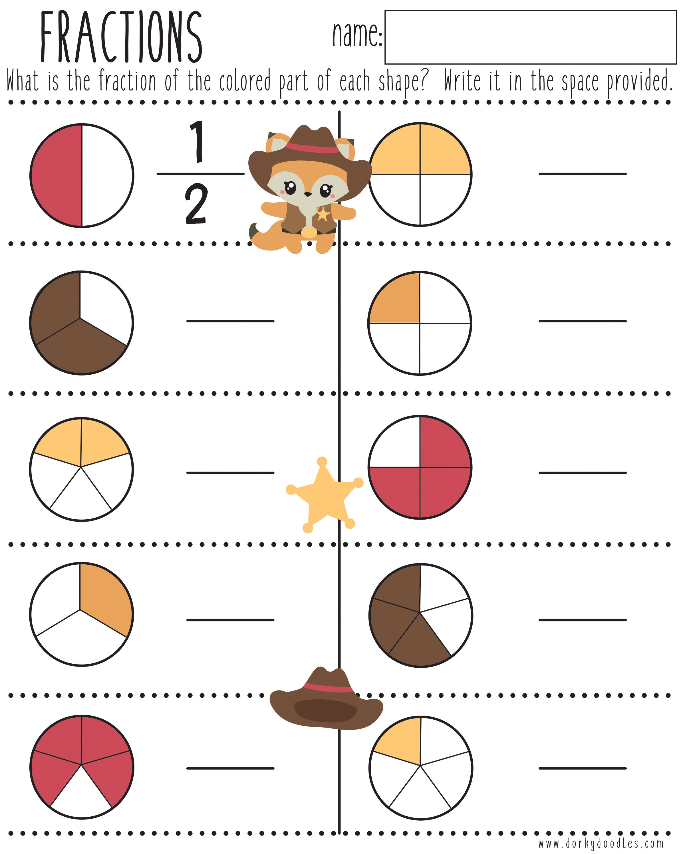 Printable Math Worksheets Fractions