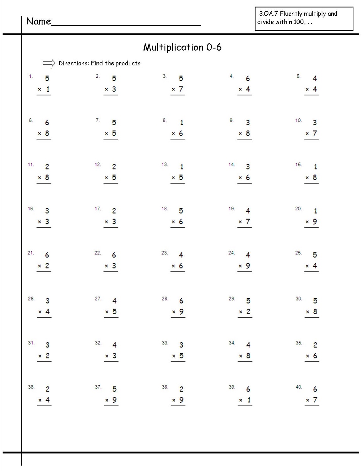 Printable Times Tables Worksheets Activity Shelter