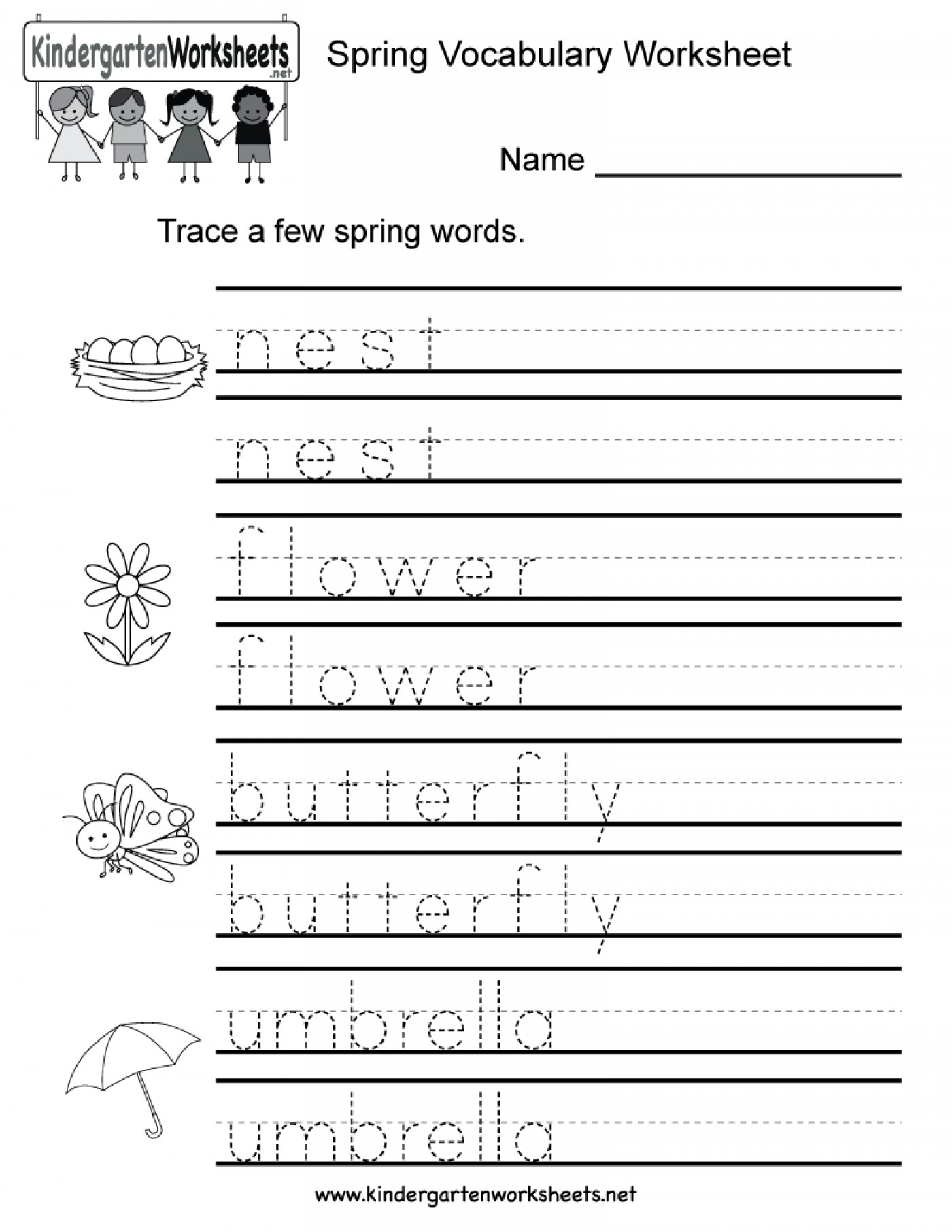 7 Free Printable Word Tracing Worksheets for Kids