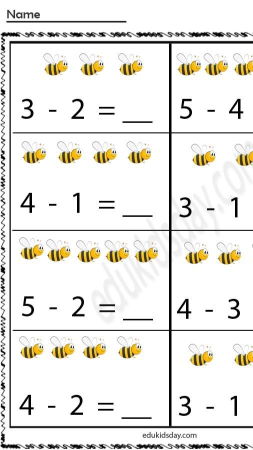 Printable Worksheet Subtraction Math 1St Grade Math Worksheets Math Worksheet Math Lessons