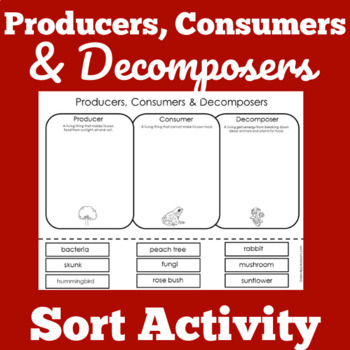 Producers Consumers Decomposers Plants And Animals Worksheet Science