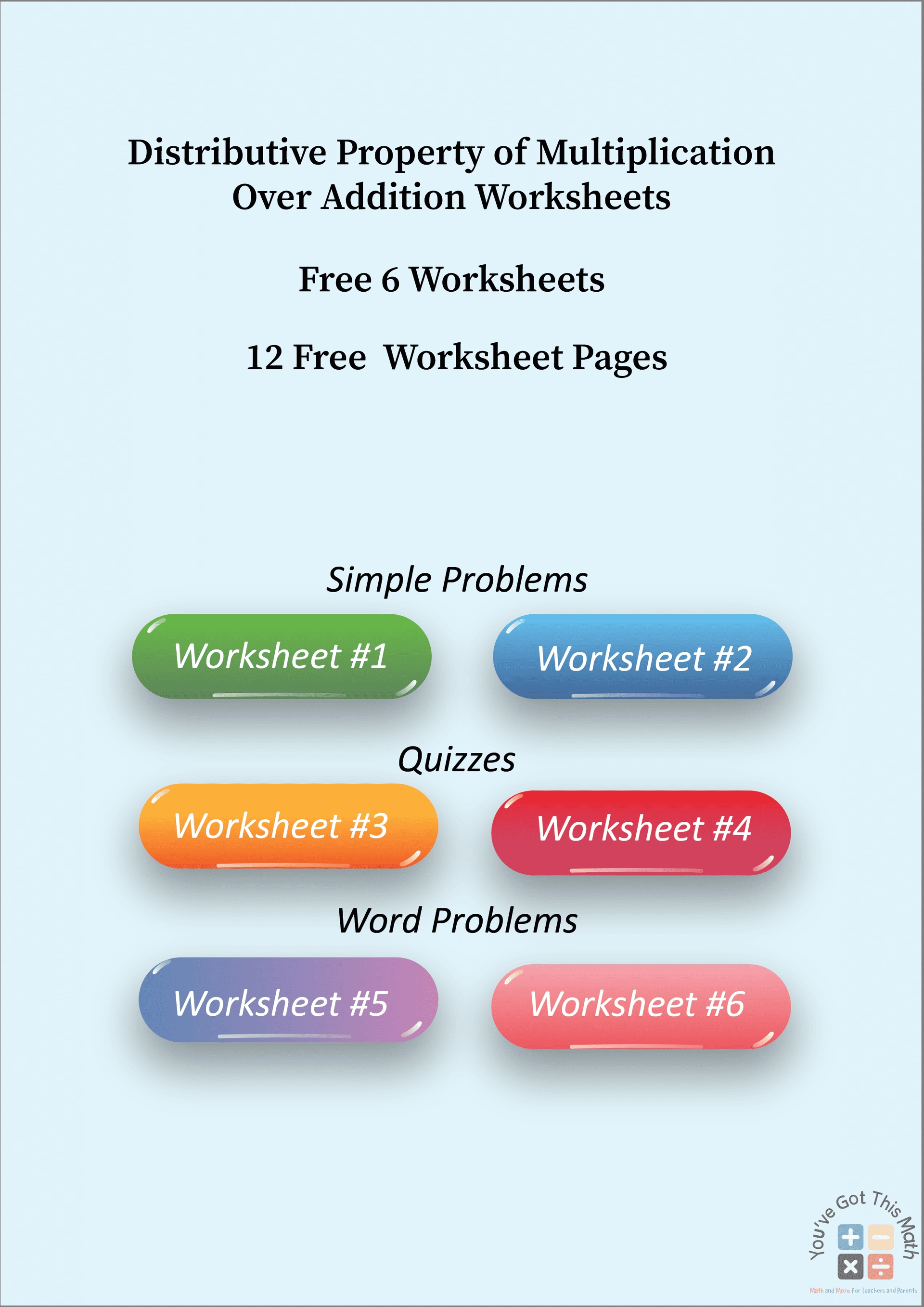 Multiplication Properties Worksheet for Math Mastery