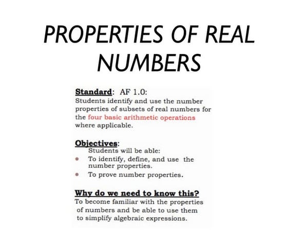 Properties of Real Numbers Explained