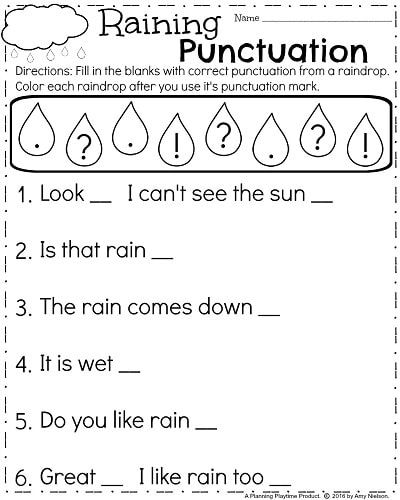 Punctuation Marks Worksheets By Little Learning Corner Tpt