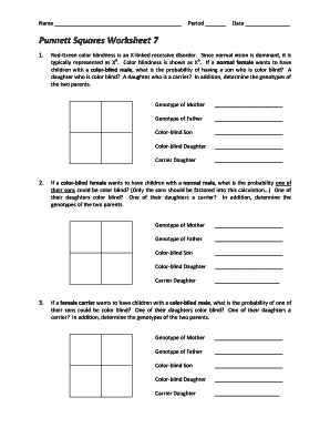 Punnett Squares Worksheet 7 Answer Key Fill Online Printable