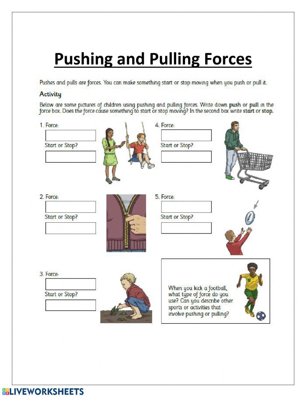 Pushes And Pulls Worksheet Pushes And Pulls Word Practice 2Nd Grade Worksheets