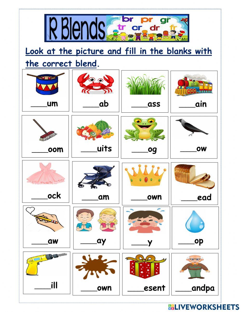 R Blend Worksheets for Kids: Fun Phonics Practice