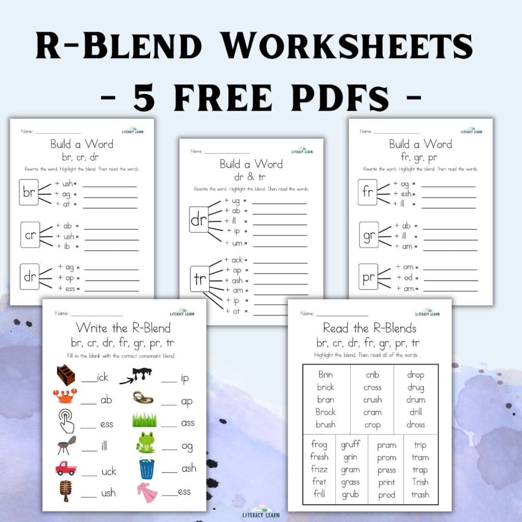 R Blends Worksheets for Kids to Practice and Learn