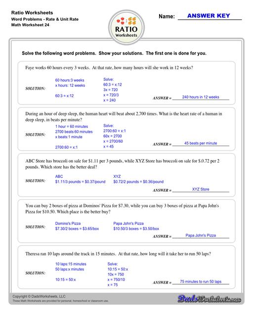 7 Tips to Master Ratios and Rates Worksheets