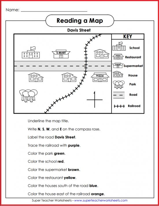 Reading A Map Worksheet Pdf