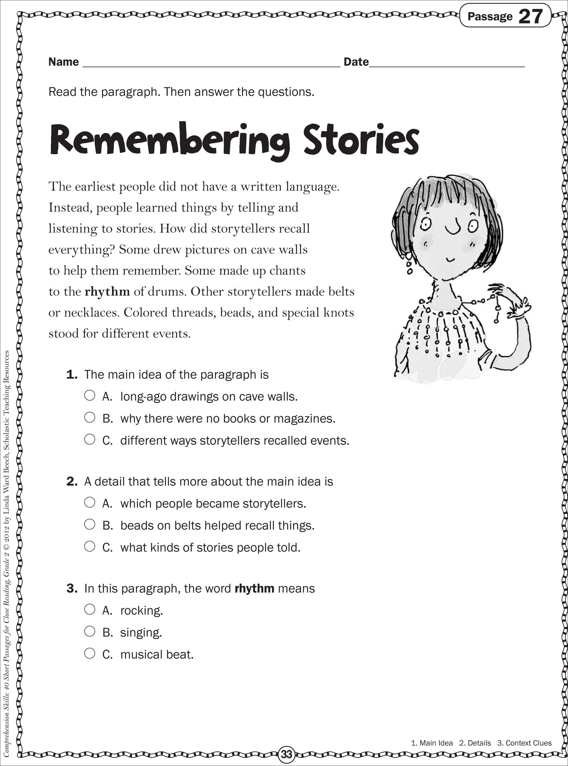 Reading Comprehension Activities For 2Nd Grade