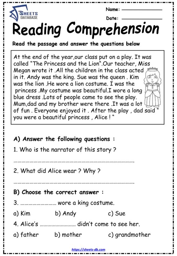 Reading Comprehension Grade 3 Pdf