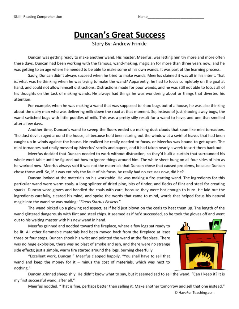 Reading Comprehension Worksheet Deer Hunting