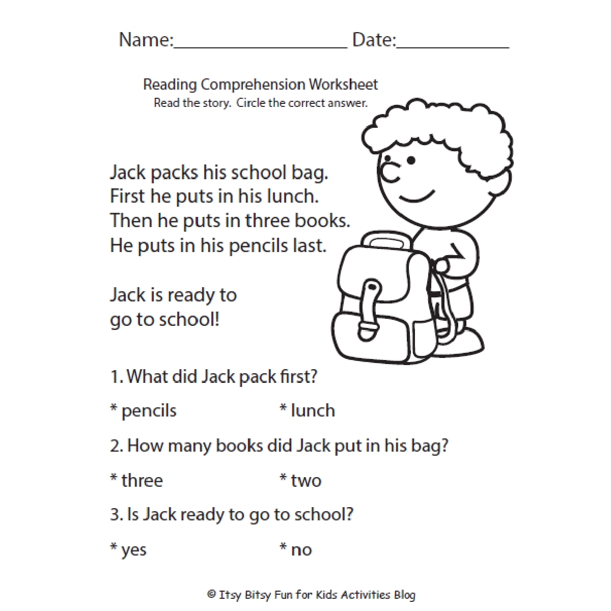 First Grade Reading Worksheets for Fun Learning