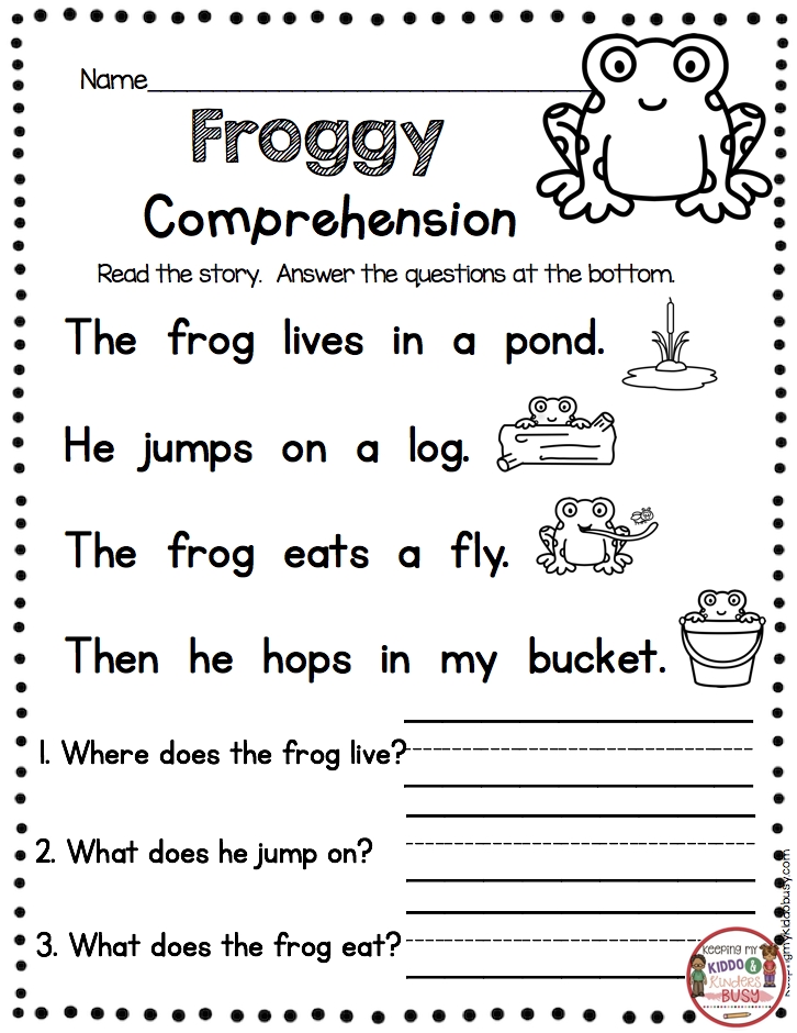 Free Kindergarten Reading Worksheets for Early Learners