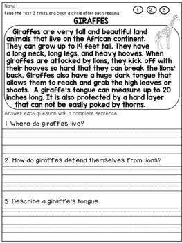 Fun Reading Worksheets for 3rd Grade Students