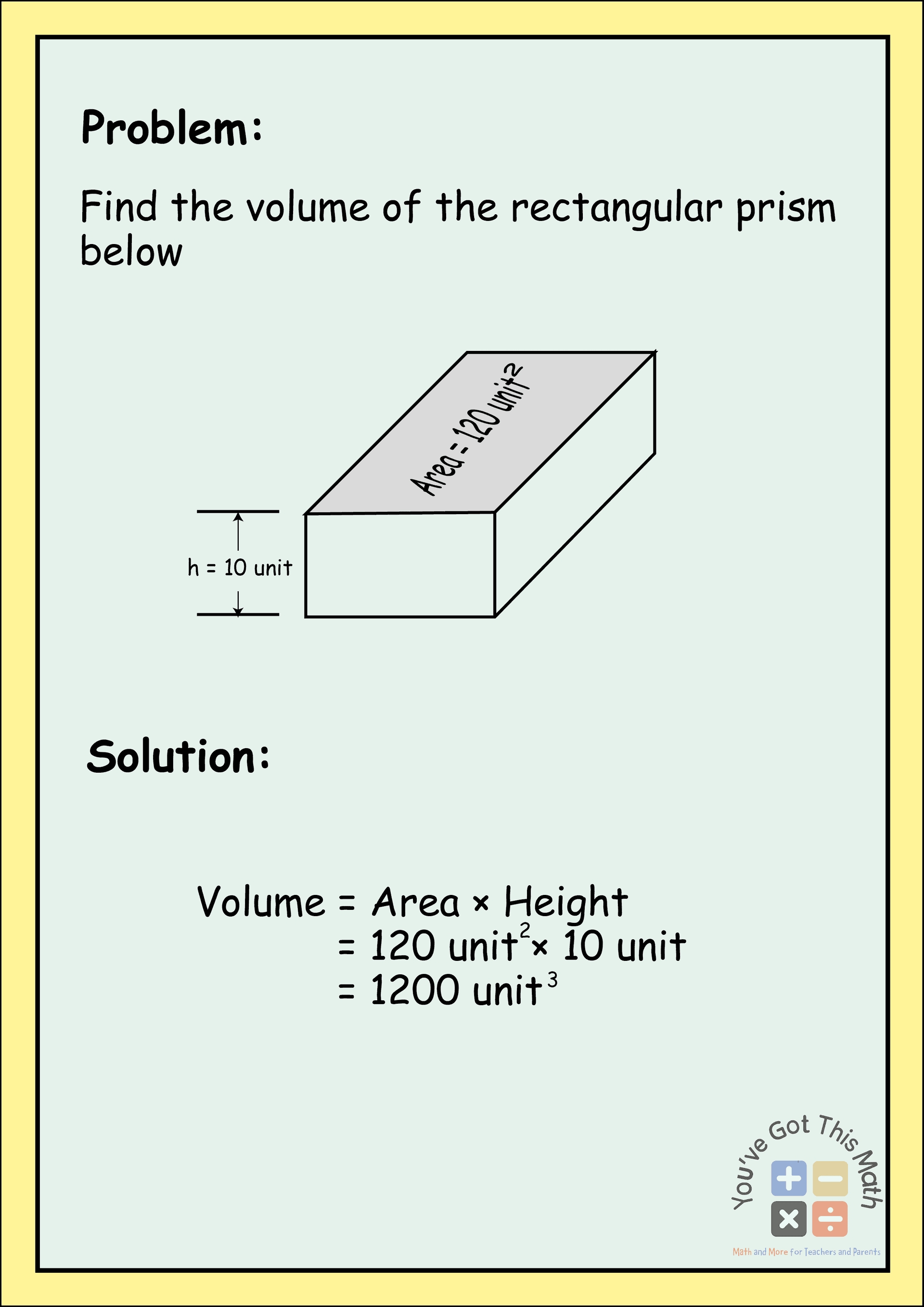 Rectangular Prism Volume Worksheet