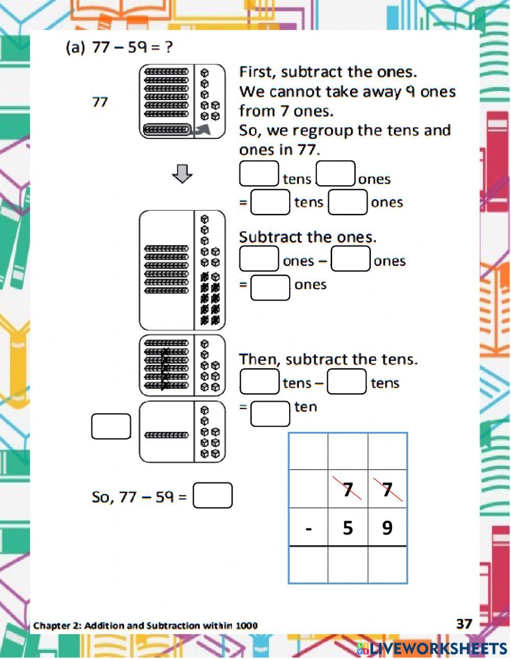 Regrouping Tens and Ones Worksheets for Kids